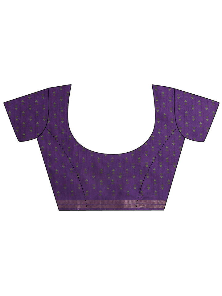 Libas Purple Bird Woven Design Pallu Silk Blend Saree