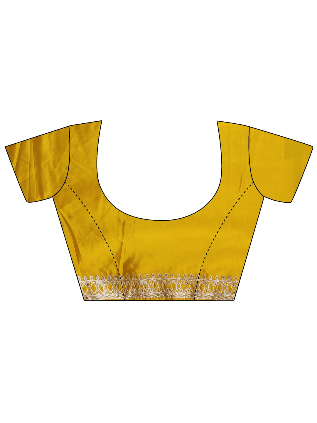 Libas Mustard Floral Sequin Embellished Satin Saree