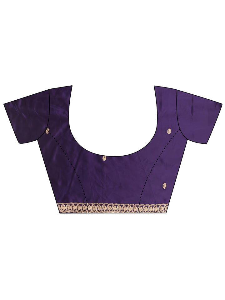 Libas Purple Ethnic Embroidered Satin Saree