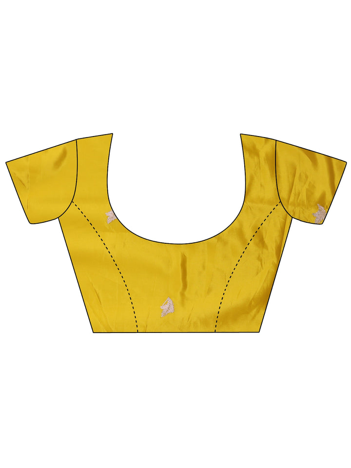 Libas Mustard Embroidered Satin Saree