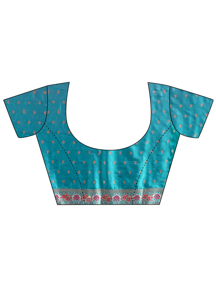 Libas Peach Ethnic Woven Design Silk Blend Tassel Saree