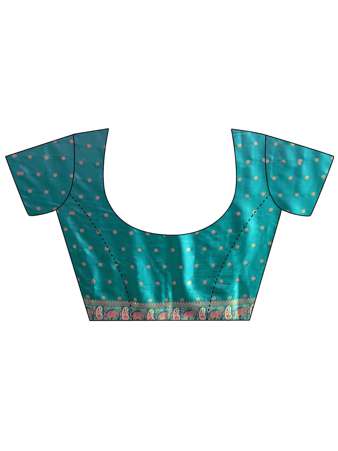 Libas Peach Chevron Woven Design Silk Blend Tassel Saree