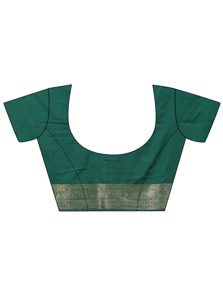 Libas Green Woven Design Silk Blend Tassel Saree