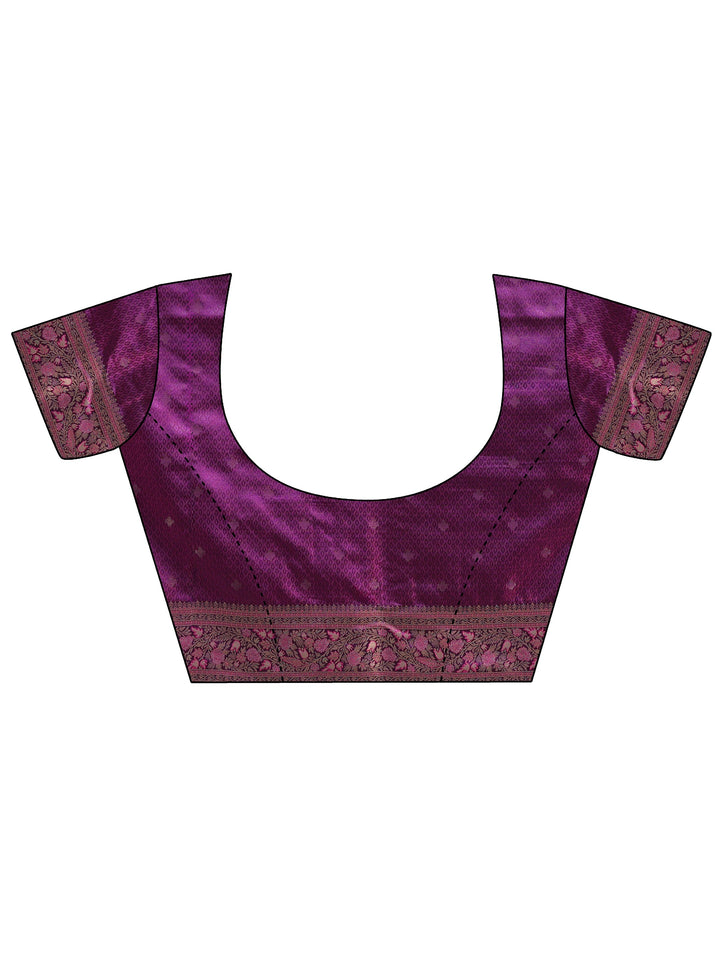 Libas Art Purple Ethnic Woven Design Silk Blend Tassel Saree
