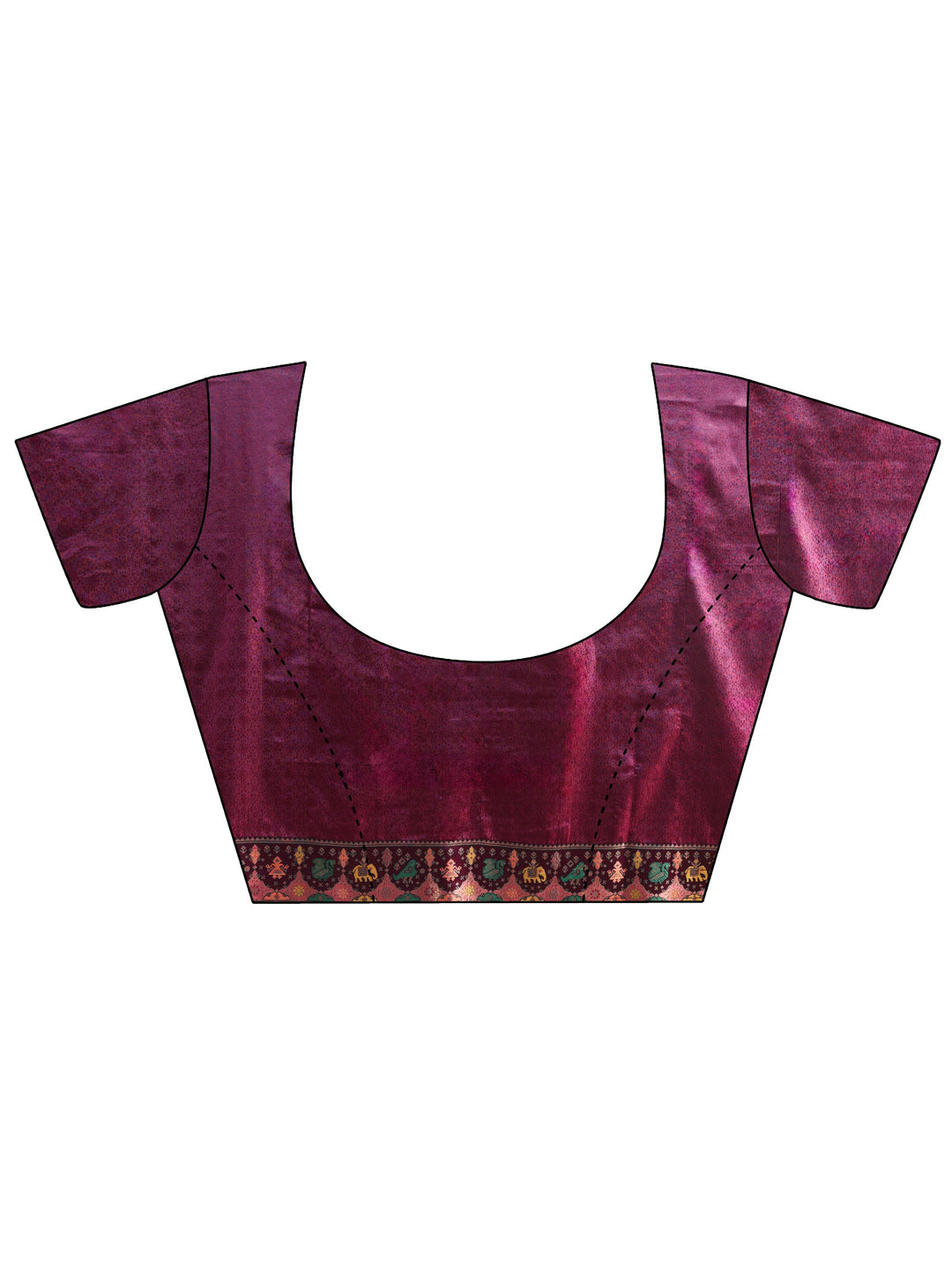 Libas Art Purple Patola Style Woven Design Silk Blend Tassel Saree