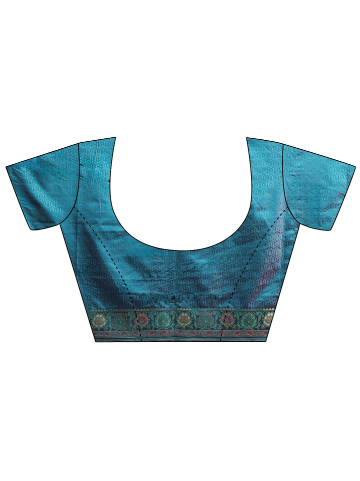 Libas Art Blue Patola Style Woven Design Silk Blend Tassel Saree
