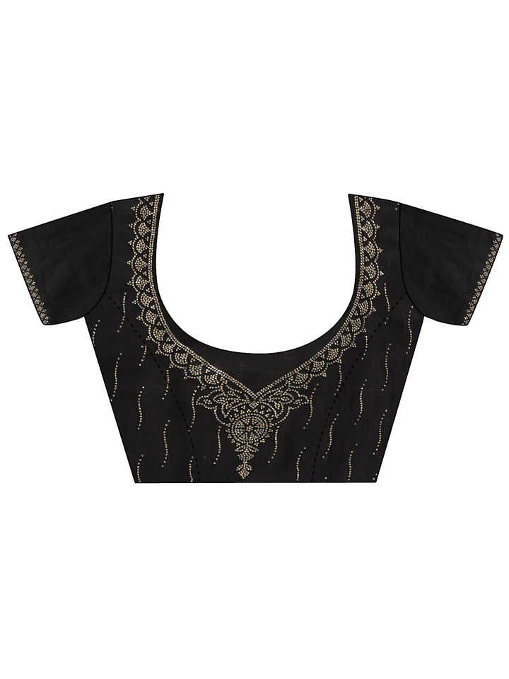 Libas Black Stone Work Embellished Tissue Saree