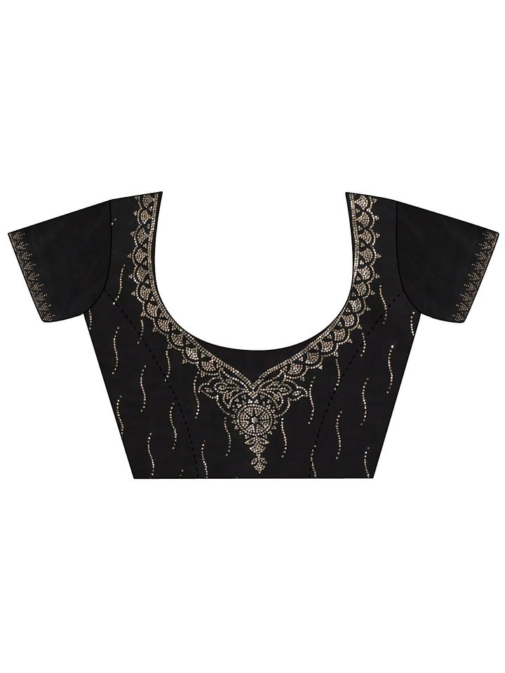 Libas Black Stone Work Embellished Tissue Saree