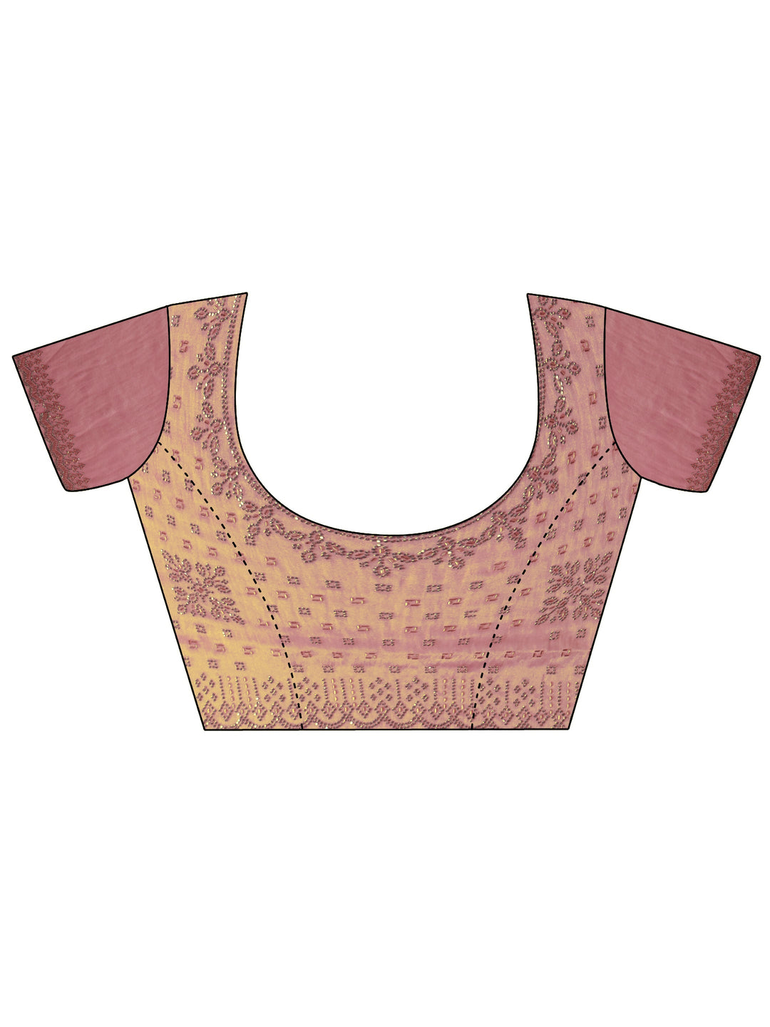 Libas Art Pink Stone Work Embellished Tissue Saree