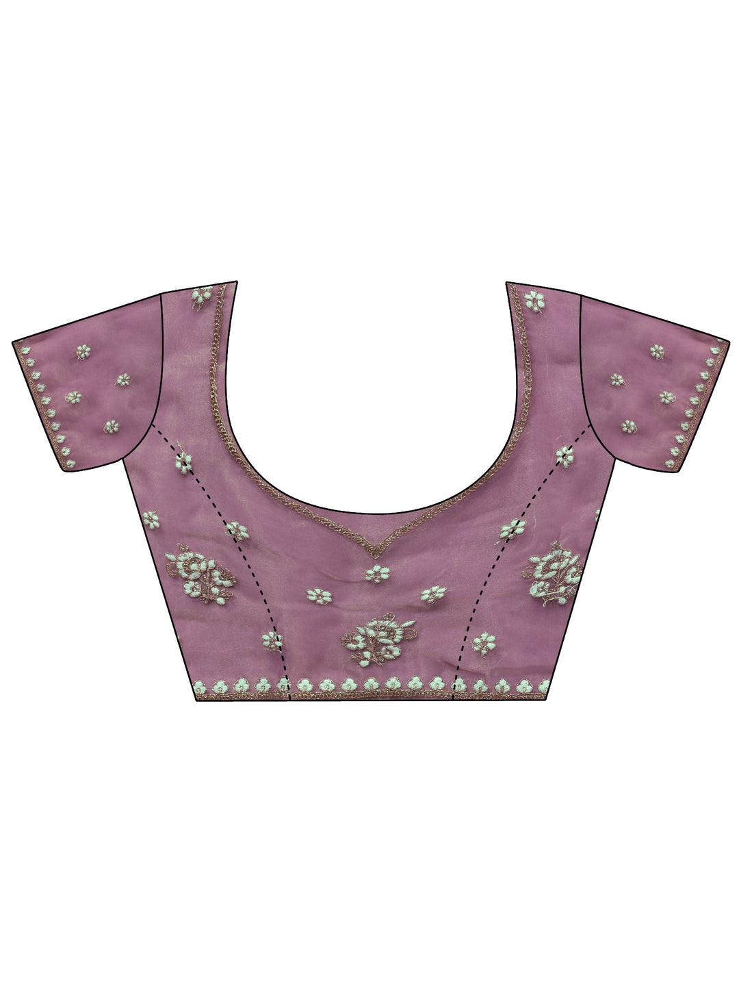 Libas Purple Gharchola Stone Work Tissue Saree