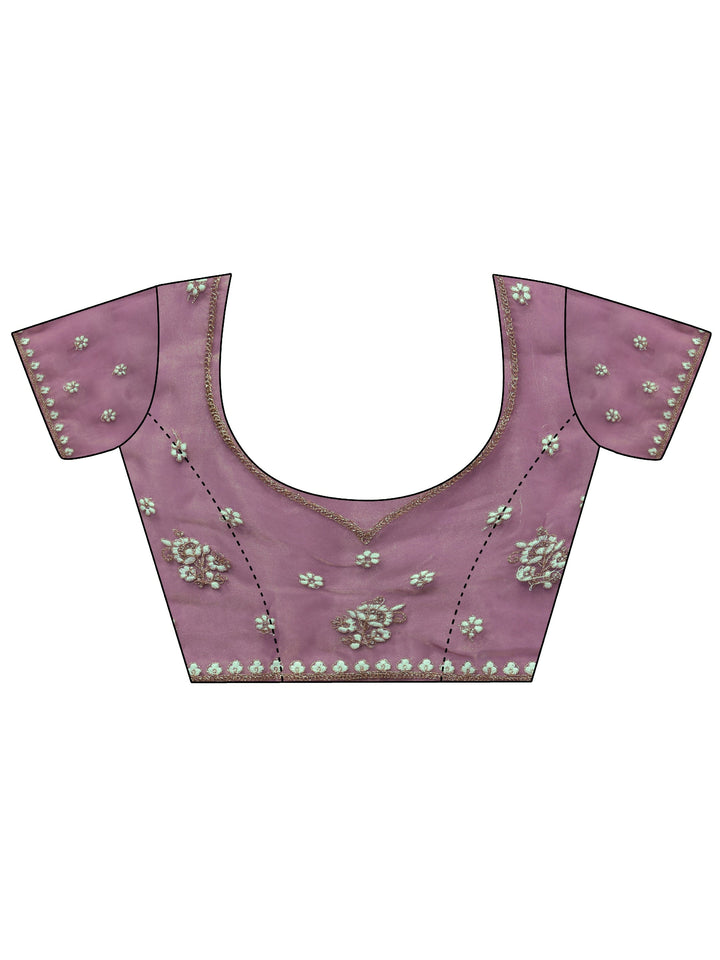 Libas Purple Gharchola Stone Work Tissue Saree