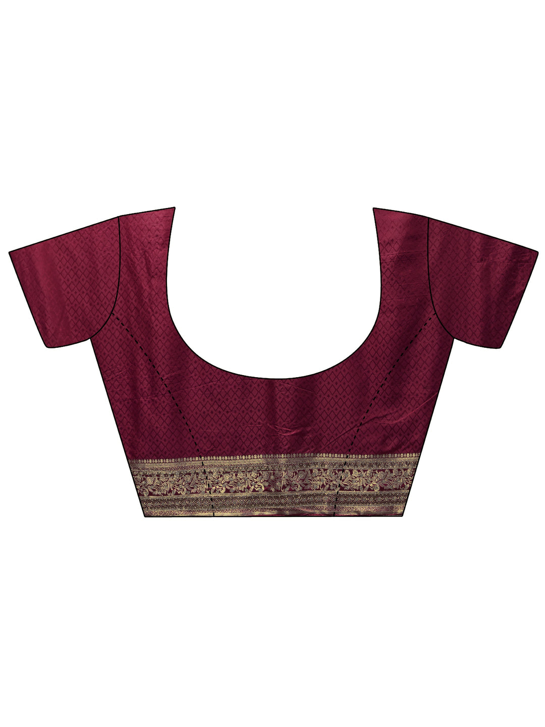 Libas Art Maroon Woven Design Stone Work Satin Saree