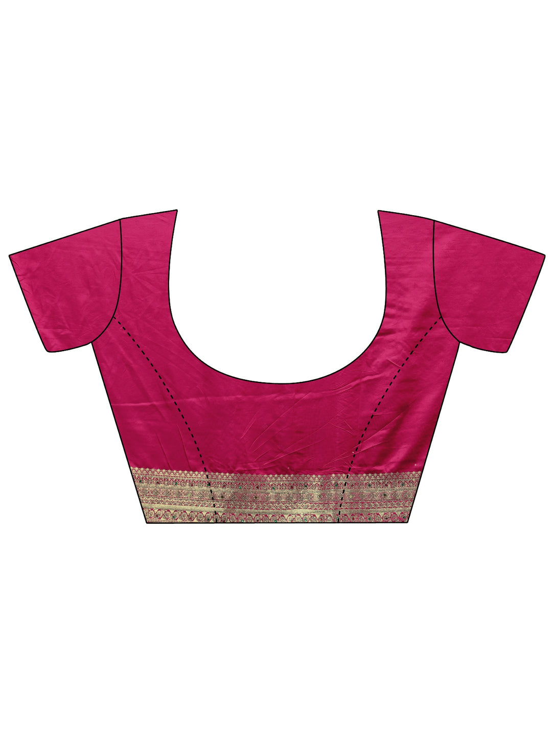 Libas Art Blue and Red Woven Design Stone Work Satin Saree