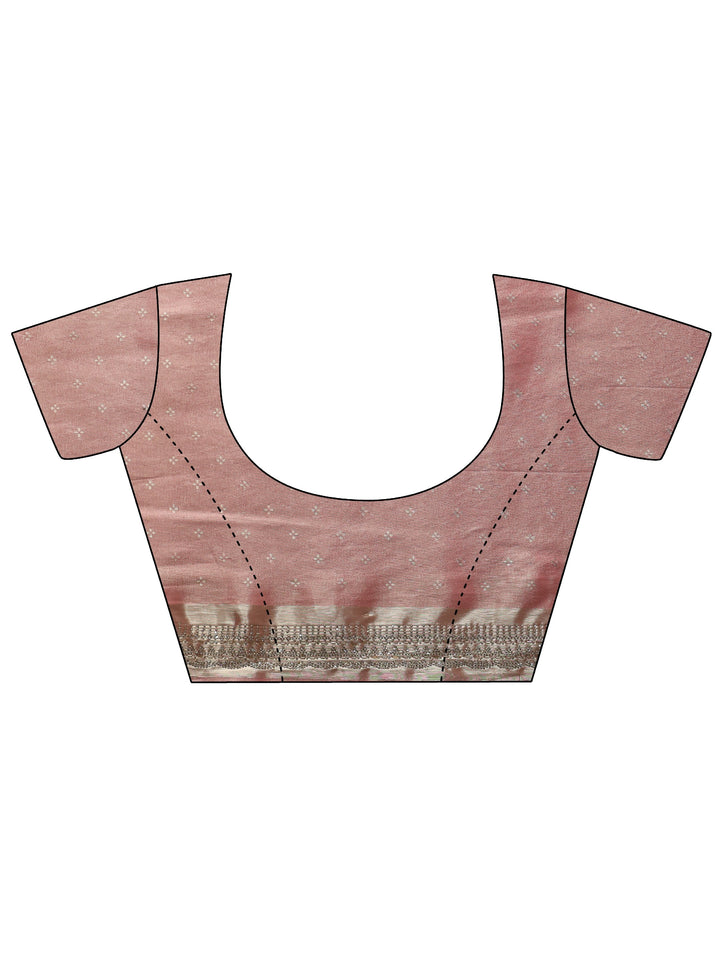 Libas Peach Woven Design Silk Blend Saree with Embellished Border