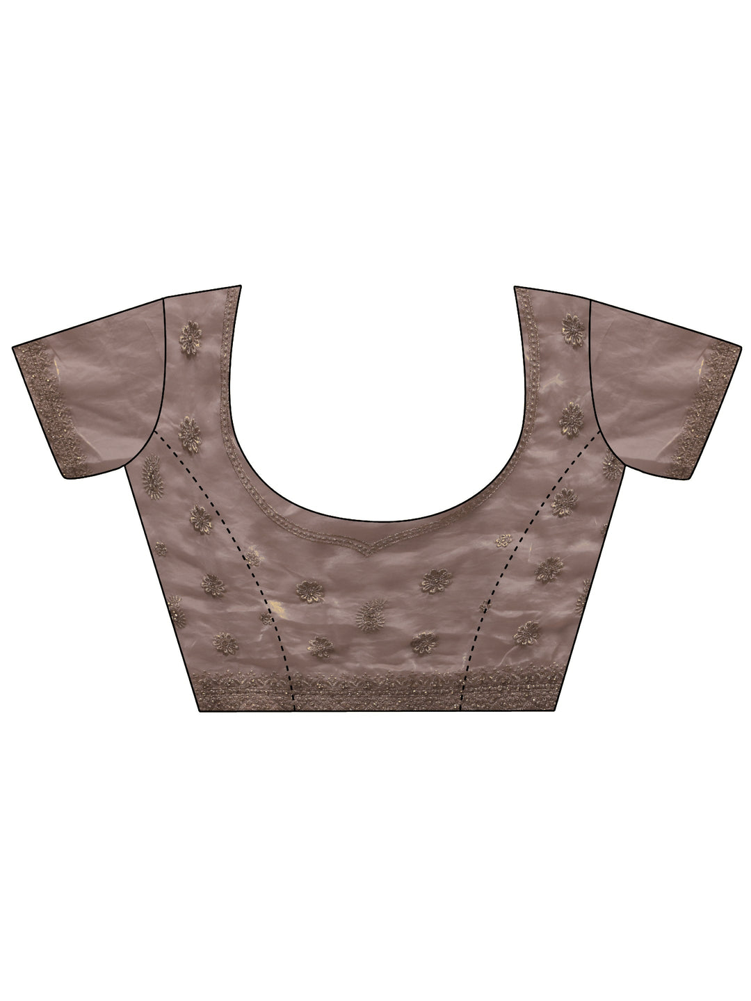 Libas Art Taupe Stone Work Embellished Tissue Saree