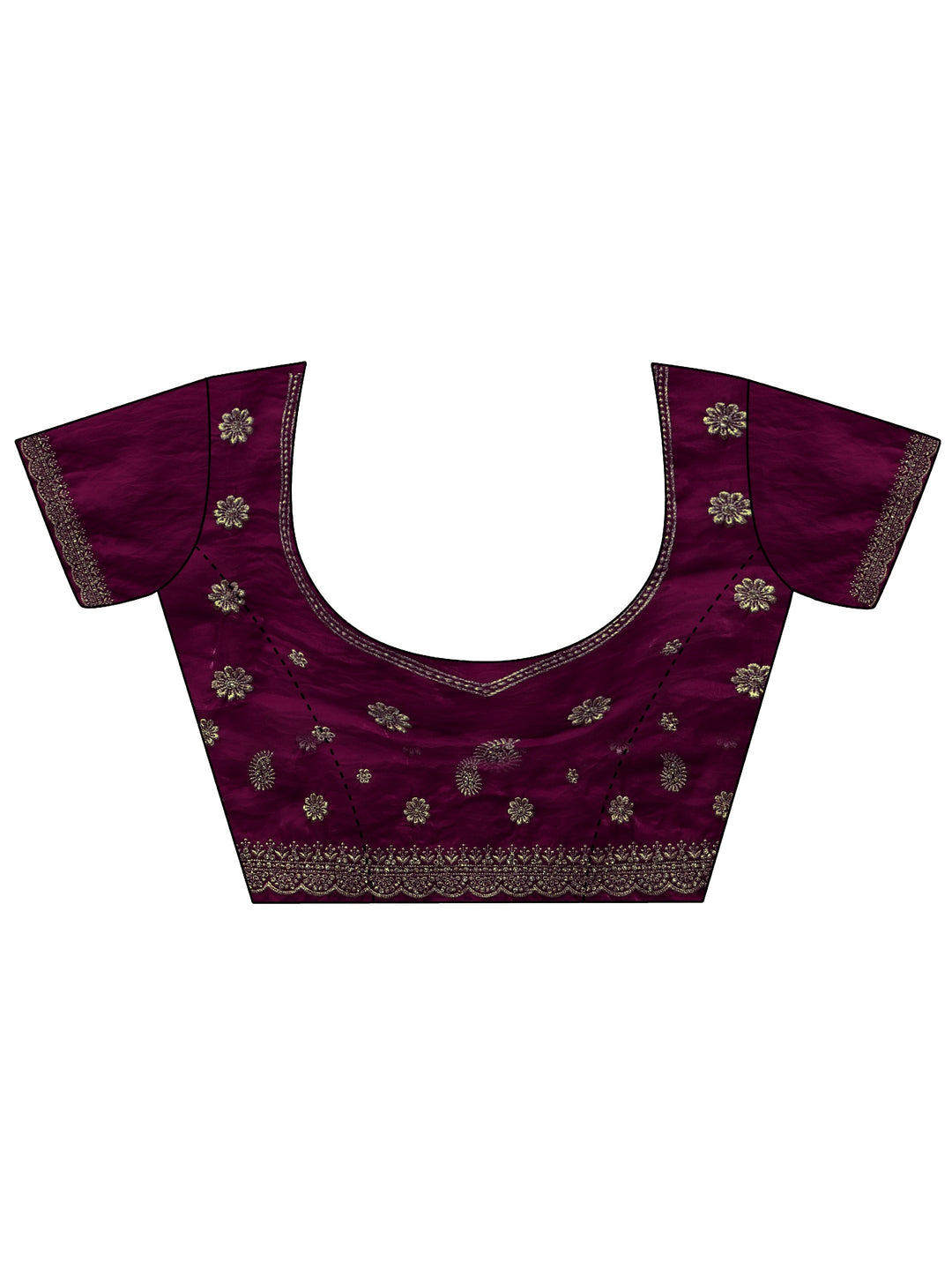 Libas Art Red Stone Work Embellished Tissue Saree