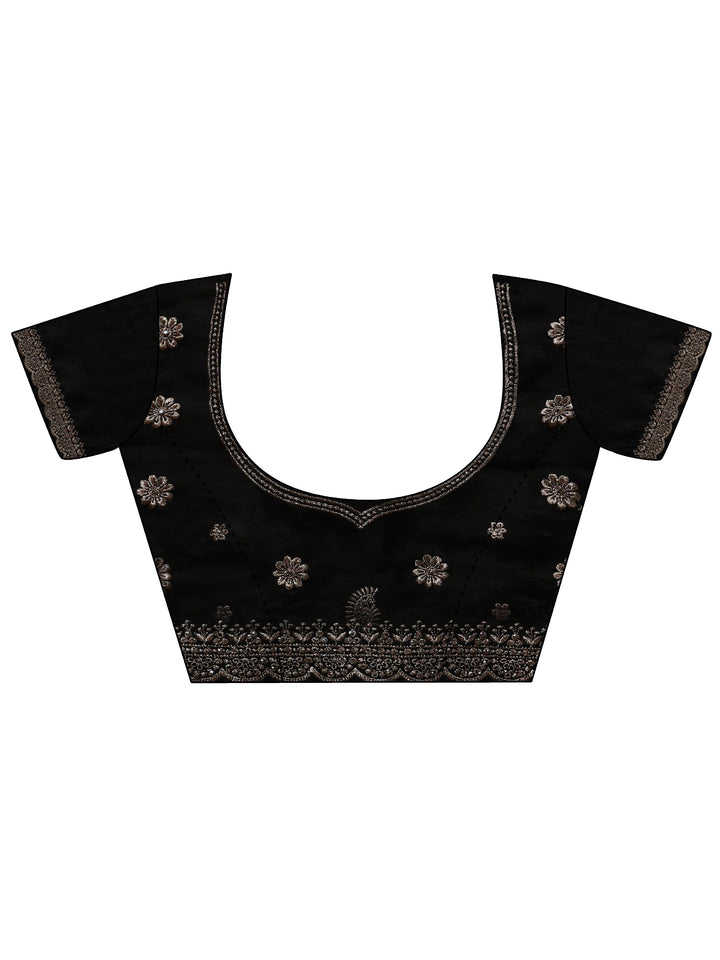 Libas Art Black Stone Work Embellished Tissue Saree