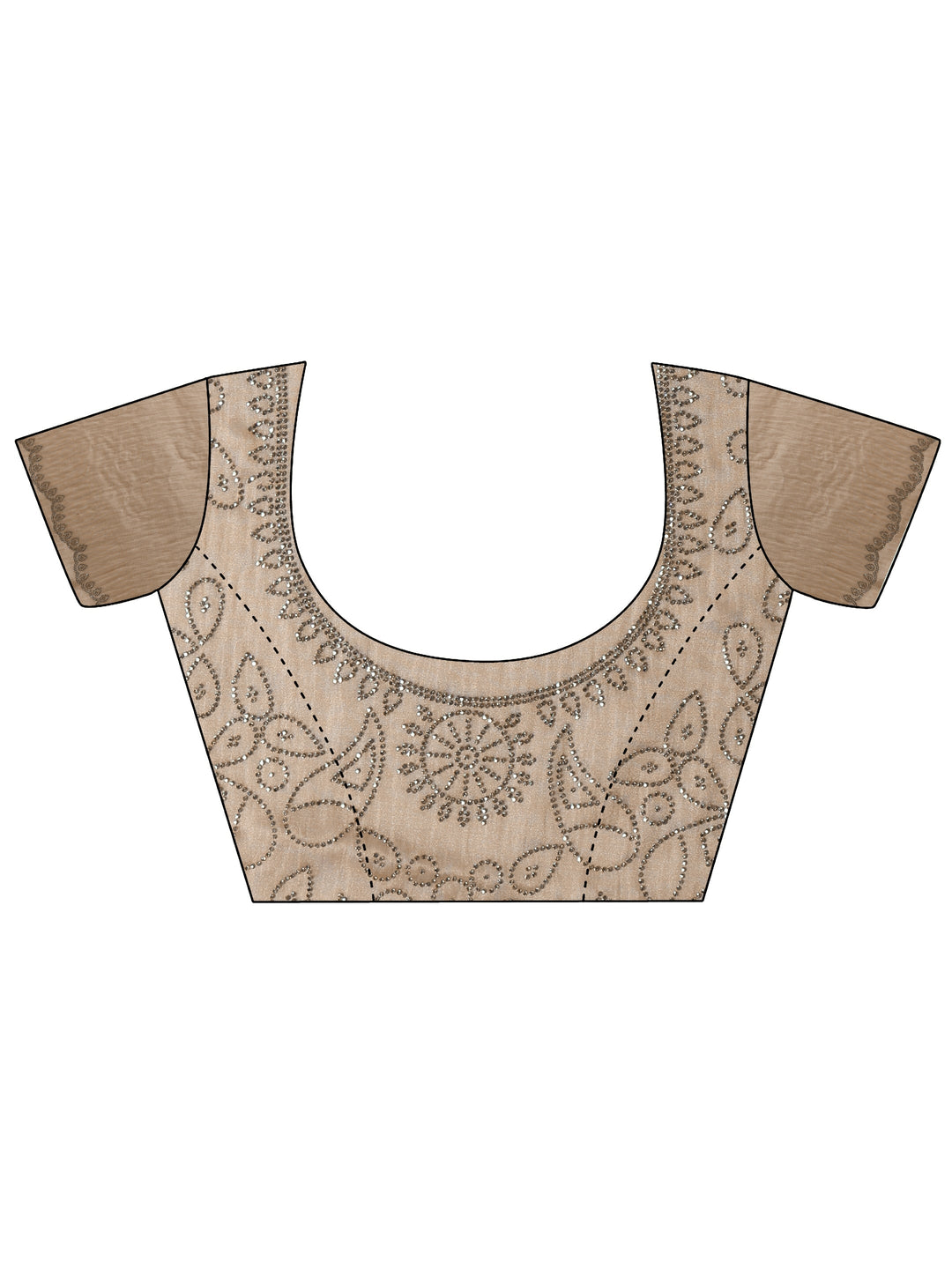 Libas Art Beige Stone Work Embellished Tissue Saree
