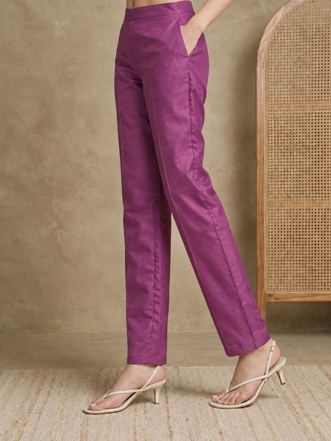 Libas Purple Bandhani Printed Tissue Straight Suit Set