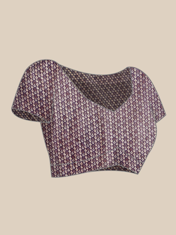Purple Printed Georgette Saree - ShopLibas