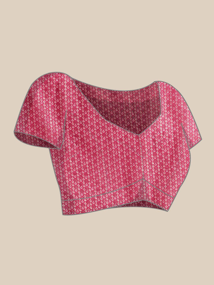 Pink Printed Georgette Saree - ShopLibas