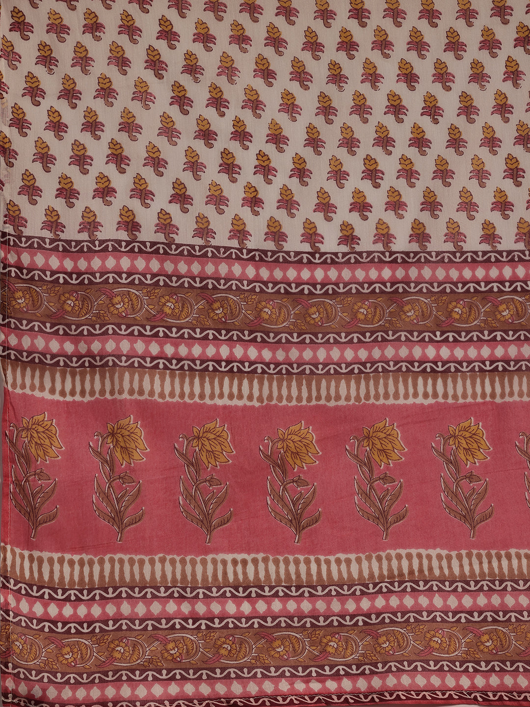 Plus Size Pink Printed Cotton Straight Suit With Dupatta