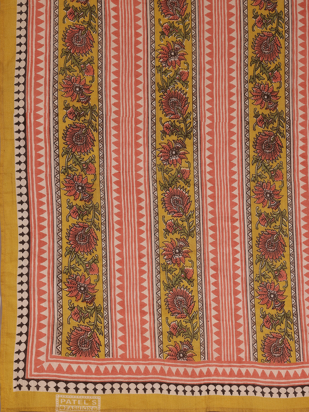 Plus Size Yellow Printed Cotton Straight Suit With Dupatta