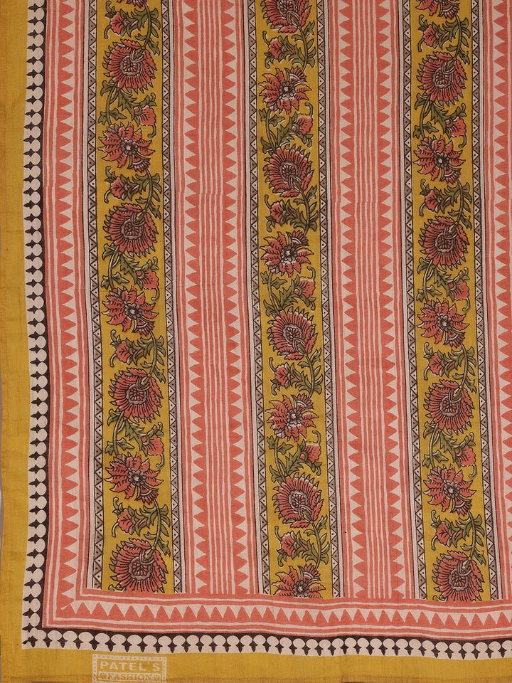 Plus Size Yellow Printed Cotton Straight Suit With Dupatta