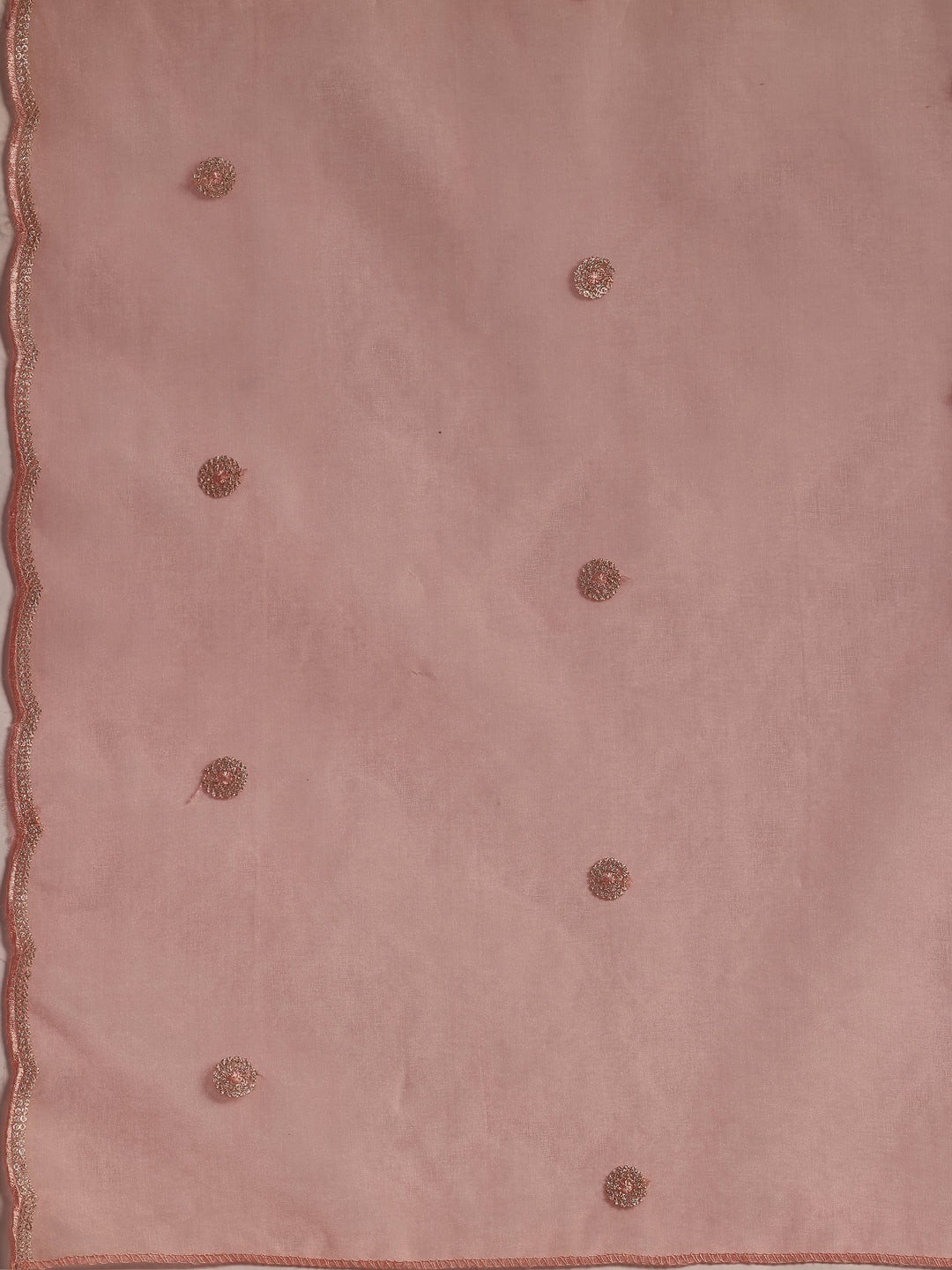 Plus Size Pink Embroidered Silk Blend Straight Suit With Dupatta