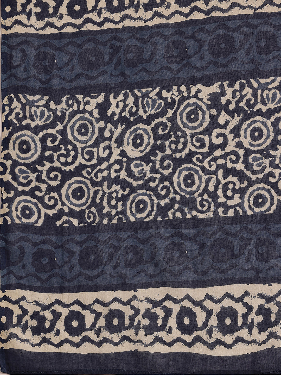 Plus Size Blue Printed Cotton Straight Suit With Dupatta