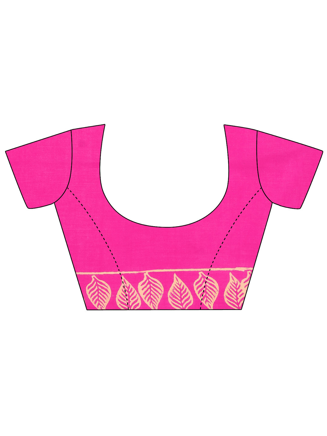 Pink Printed Cotton Saree With Unstitched Blouse