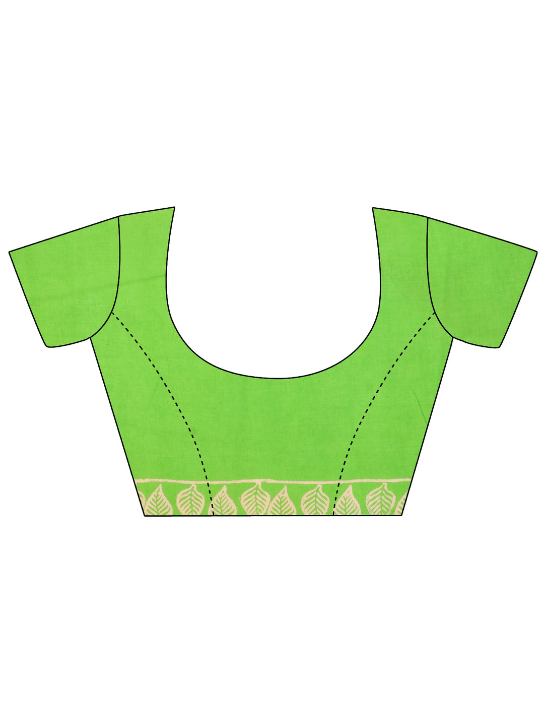 Light Green Printed Cotton Saree With Unstitched Blouse
