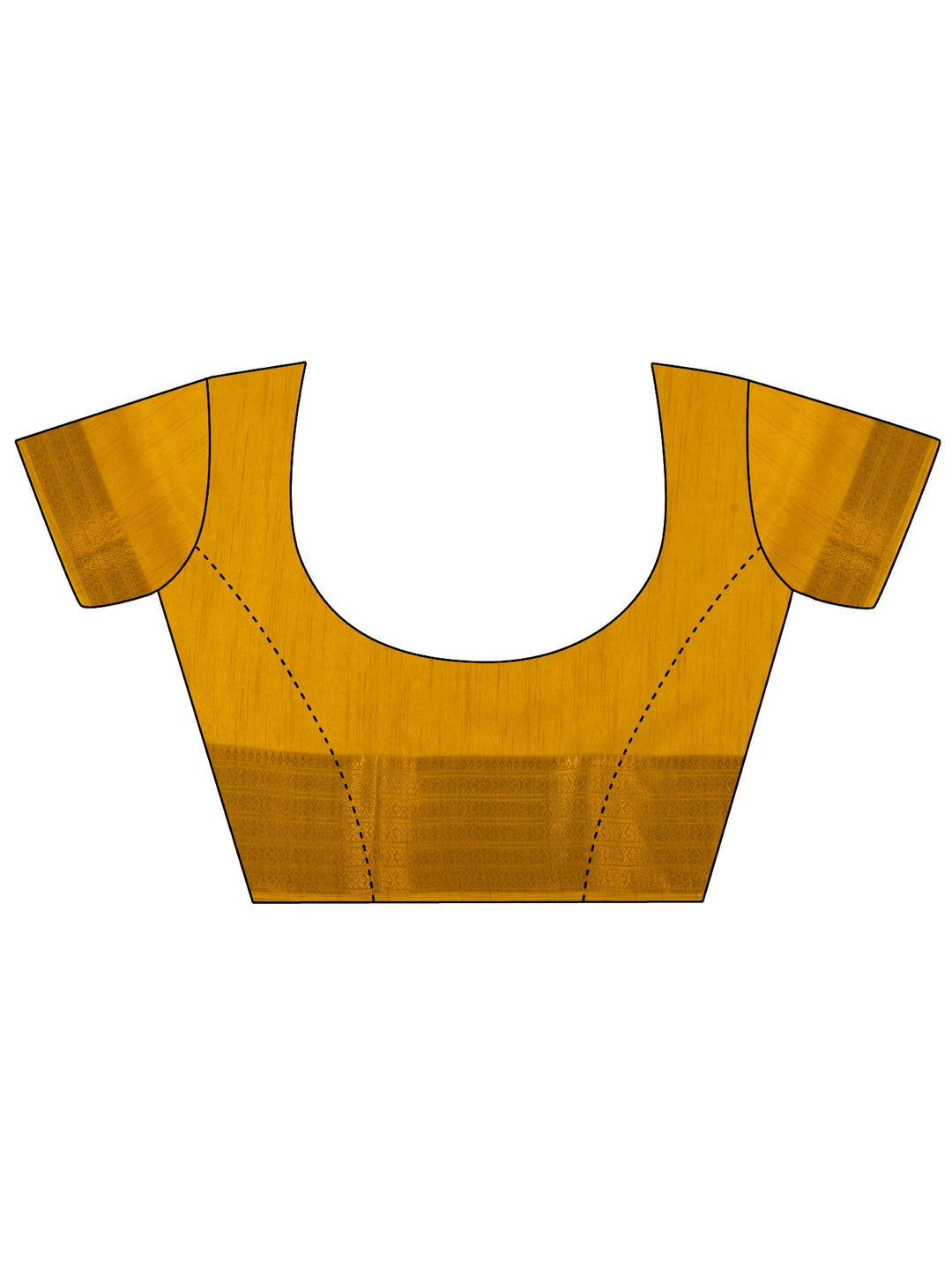 Mustard Printed Silk Blend Saree With Unstitched Blouse Piece