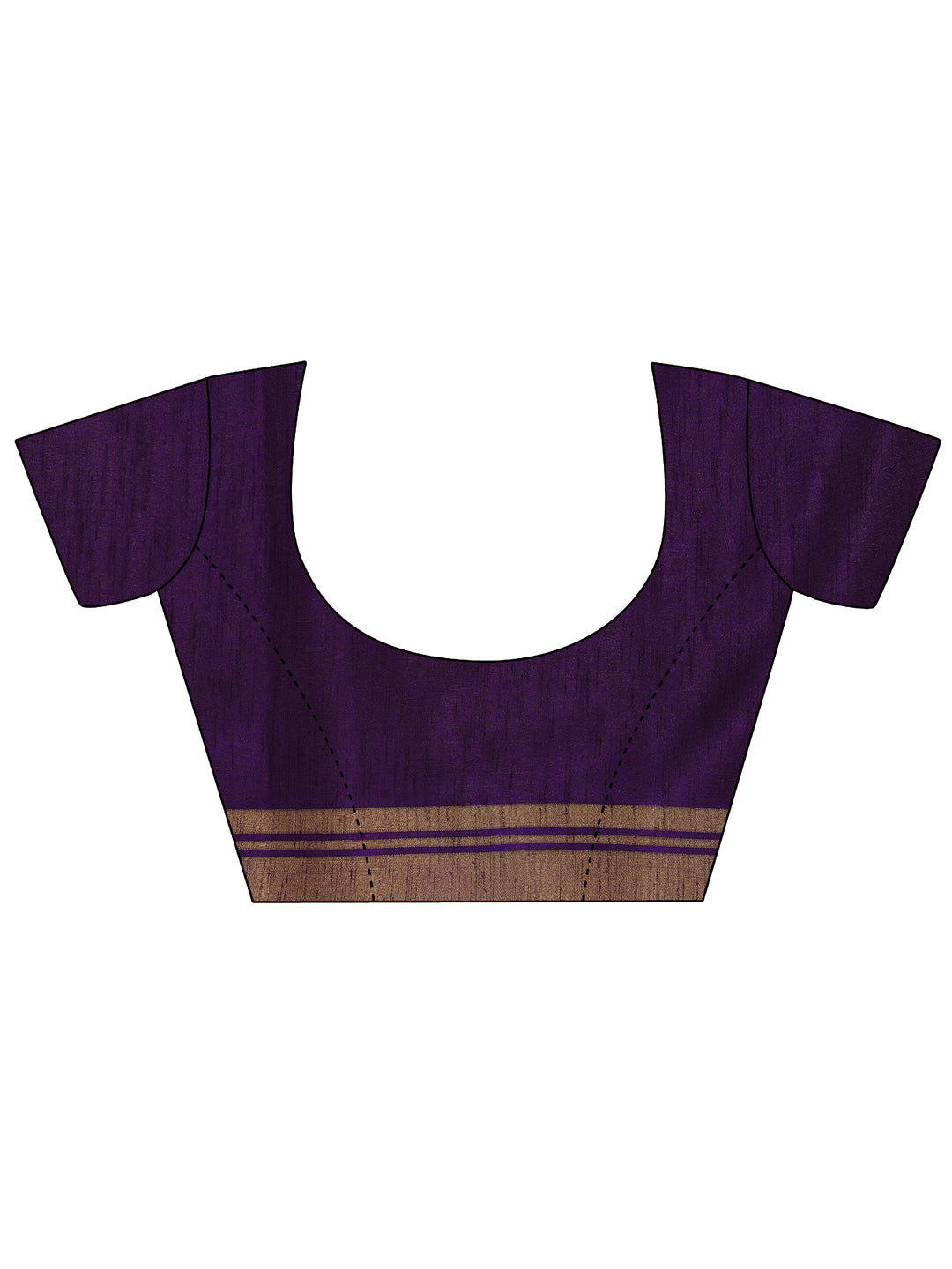 Purple Printed Silk Blend Saree With Unstitched Blouse Piece