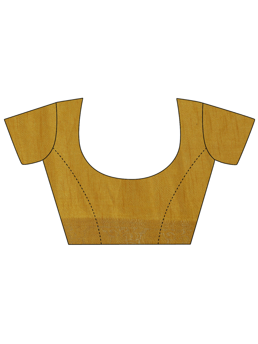 Mustard Printed Silk Blend Saree With Unstitched Blouse Piece