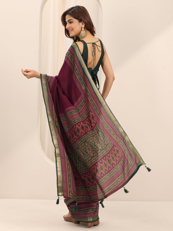 Red Solid Cotton Silk Saree With Unstitched Blouse Piece
