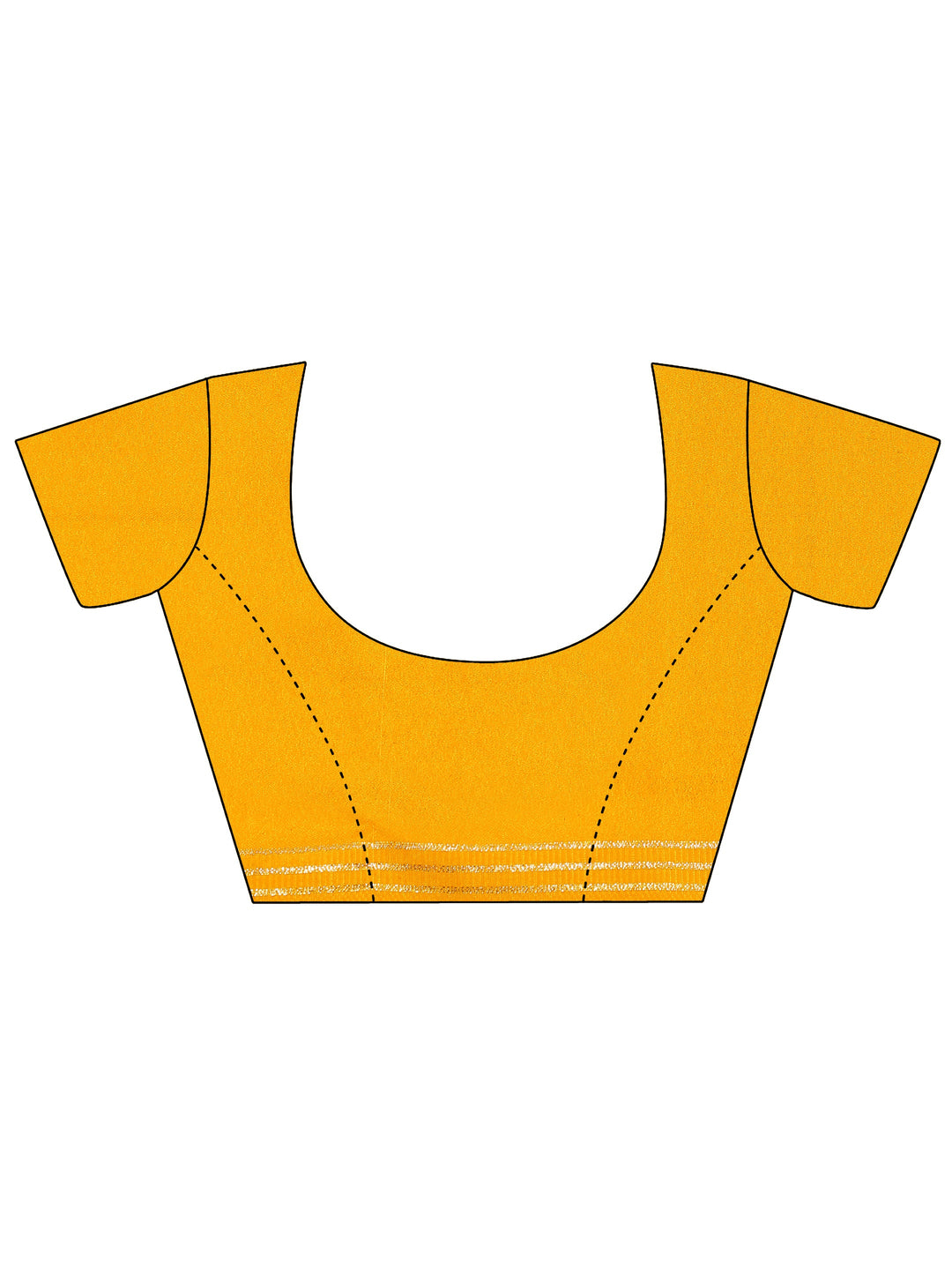 Mustard Printed Georgette Saree With Unstitched Blouse Piece