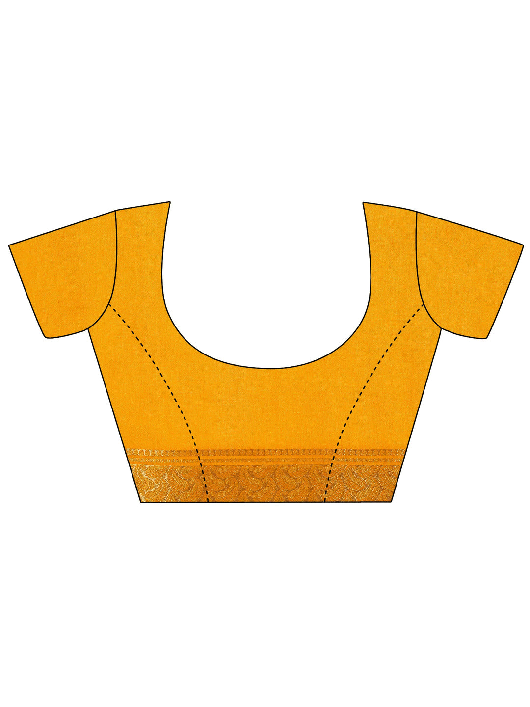 Mustard Printed Georgette Saree With Unstitched Blouse Piece