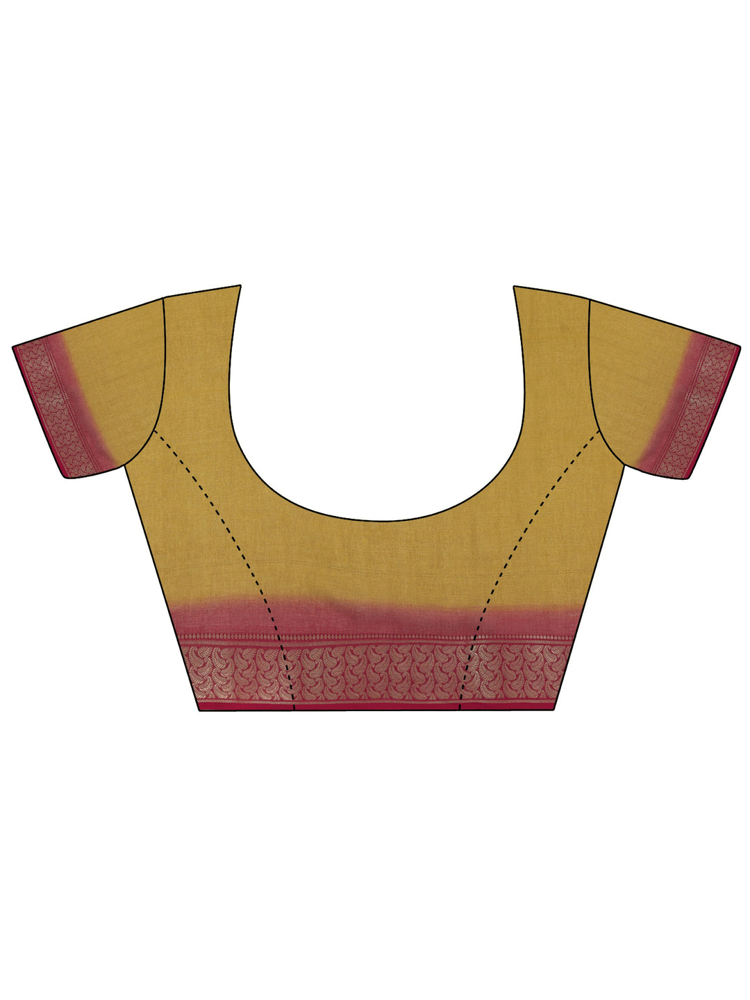 Mustard Printed Georgette Saree With Unstitched Blouse Piece
