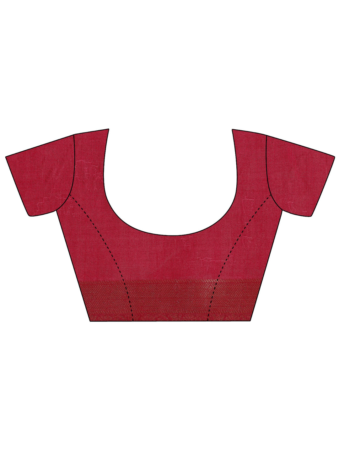 Red Solid Silk Blend Saree With Unstitched Blouse Piece