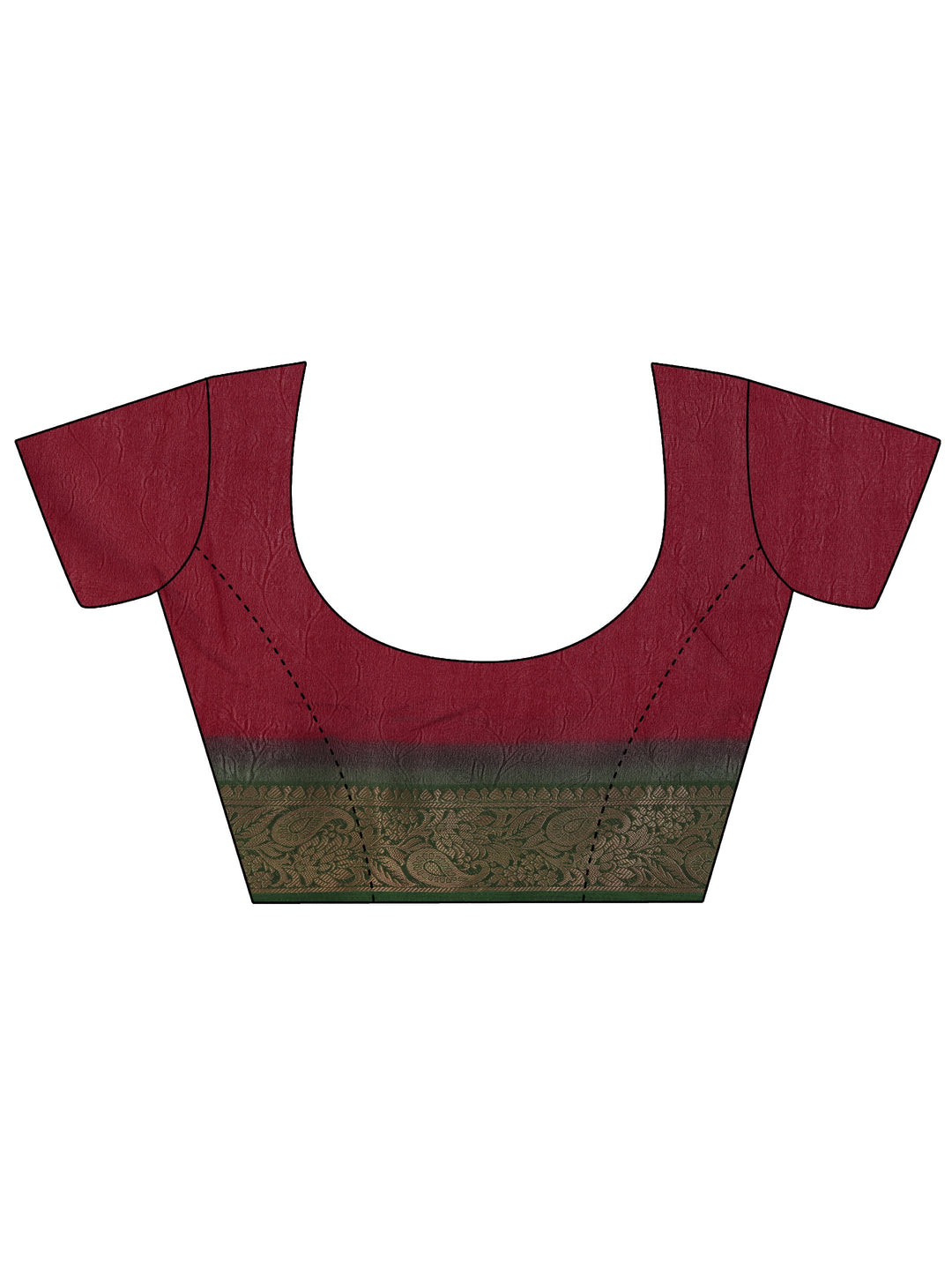 Red Printed Georgette Saree With Unstitched Blouse Piece