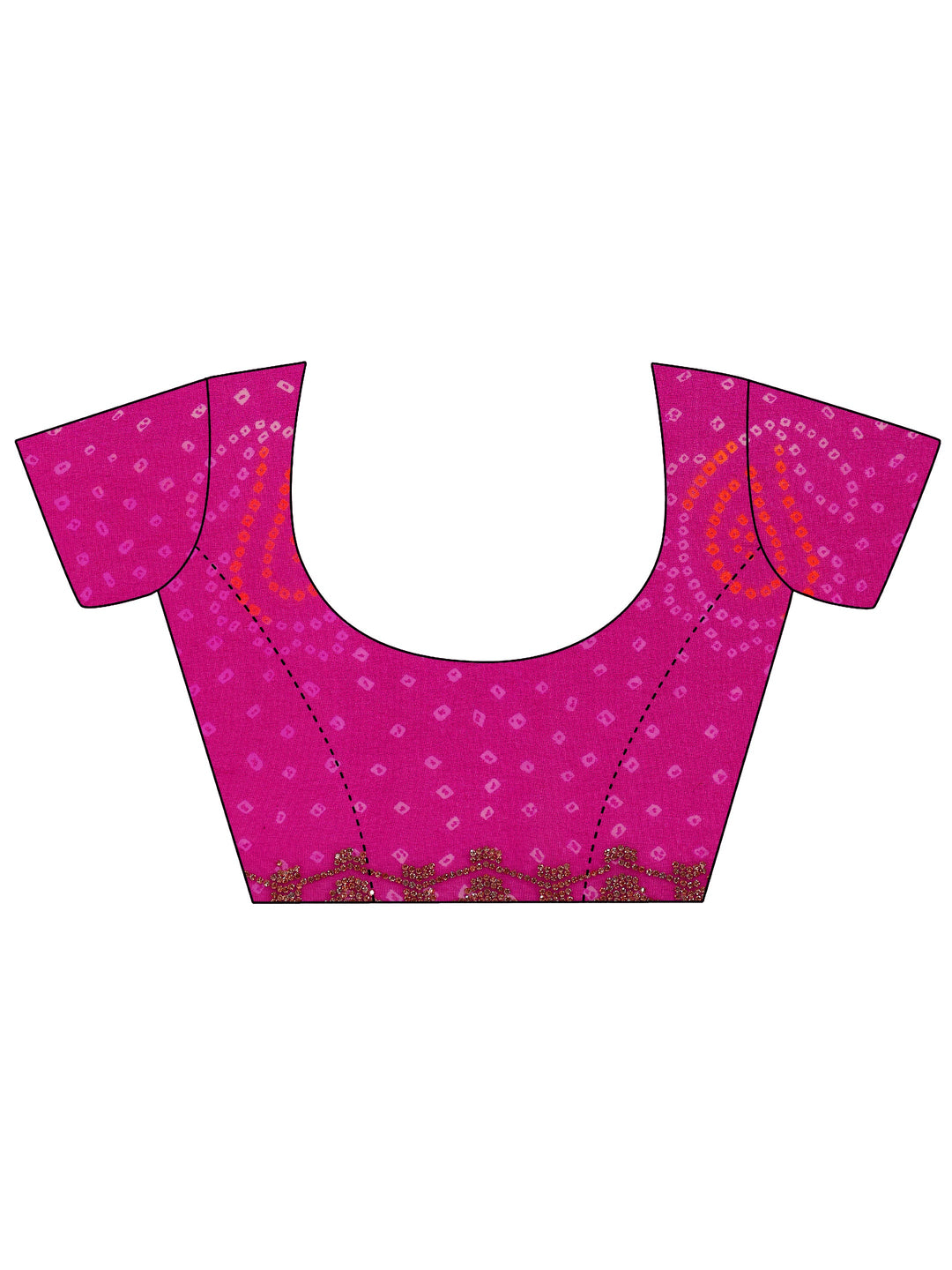 Pink Printed Georgette Saree With Unstitched Blouse Piece