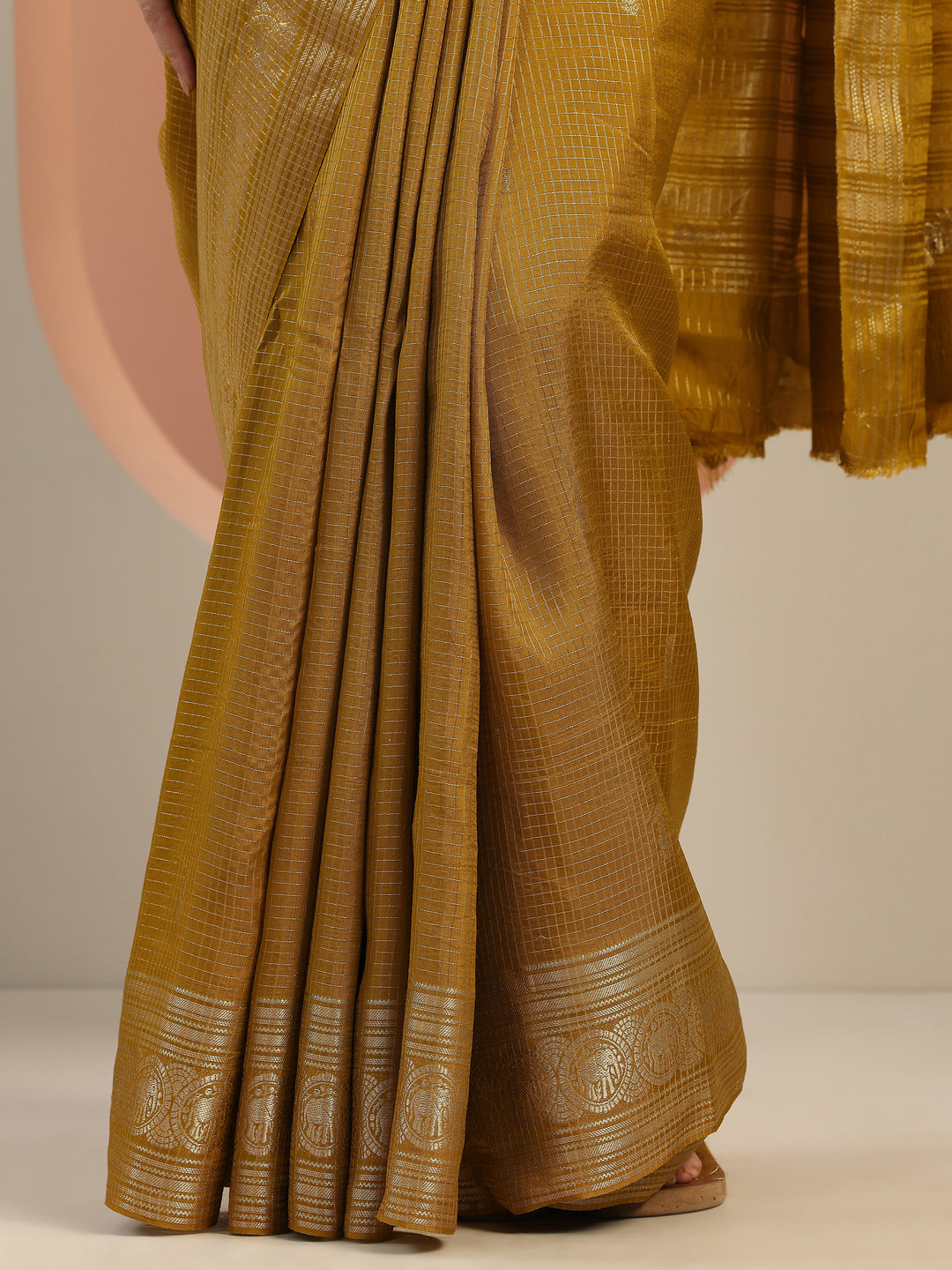 Mustard Woven Design Silk Saree With Unstitched Blouse Piece