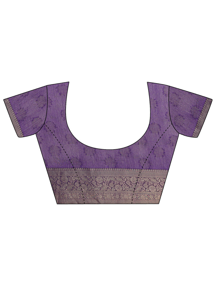 Purple Printed Georgette Saree With Unstitched Blouse Piece