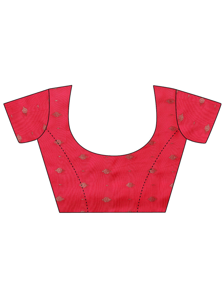 Purple Woven Design Silk Blend Saree With Unstitched Blouse Piece