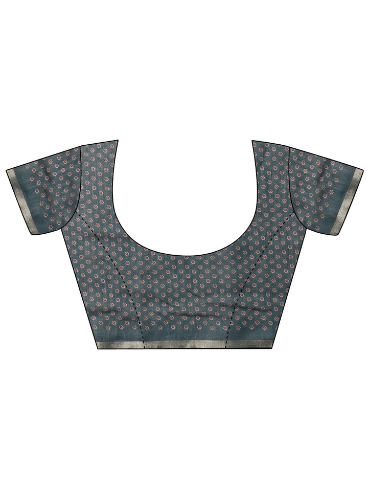 Burgundy Solid Cotton Blend Saree With Unstitched Blouse Piece