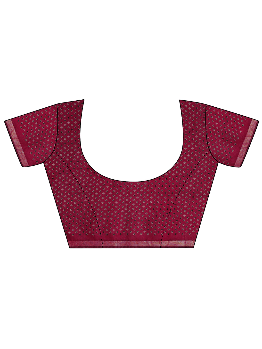 Black Printed Cotton Saree With Unstitched Blouse Piece