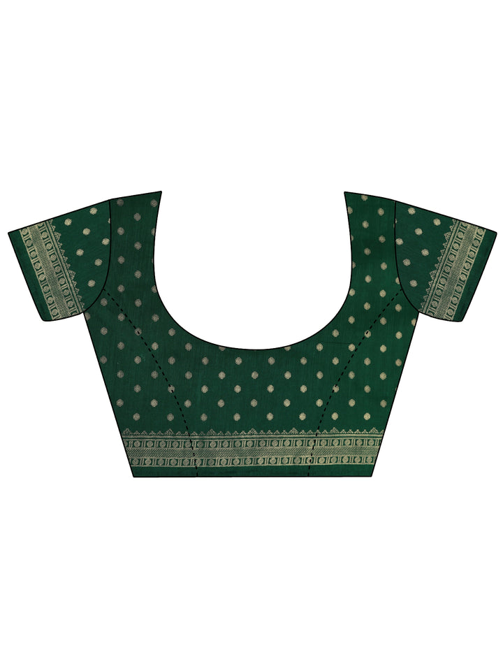 Red Embellished Silk Blend Saree With Unstitched Blouse Piece