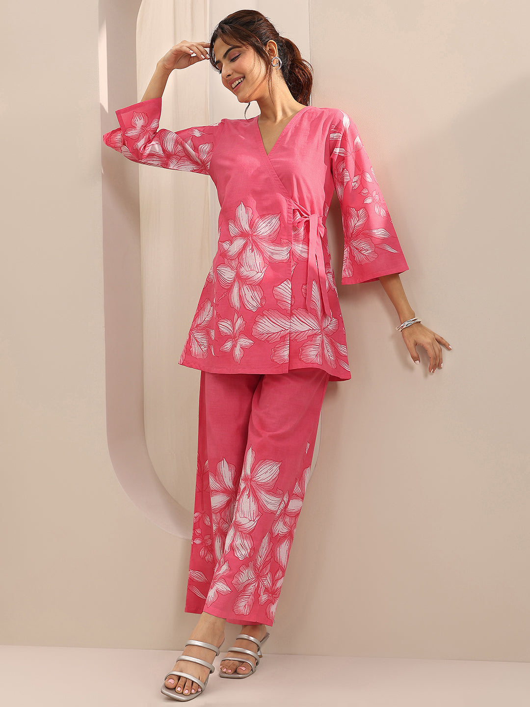 Pink Printed Cotton Co-Ord Sets
