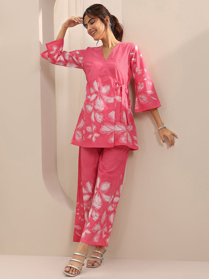 Pink Printed Cotton Co-Ord Sets